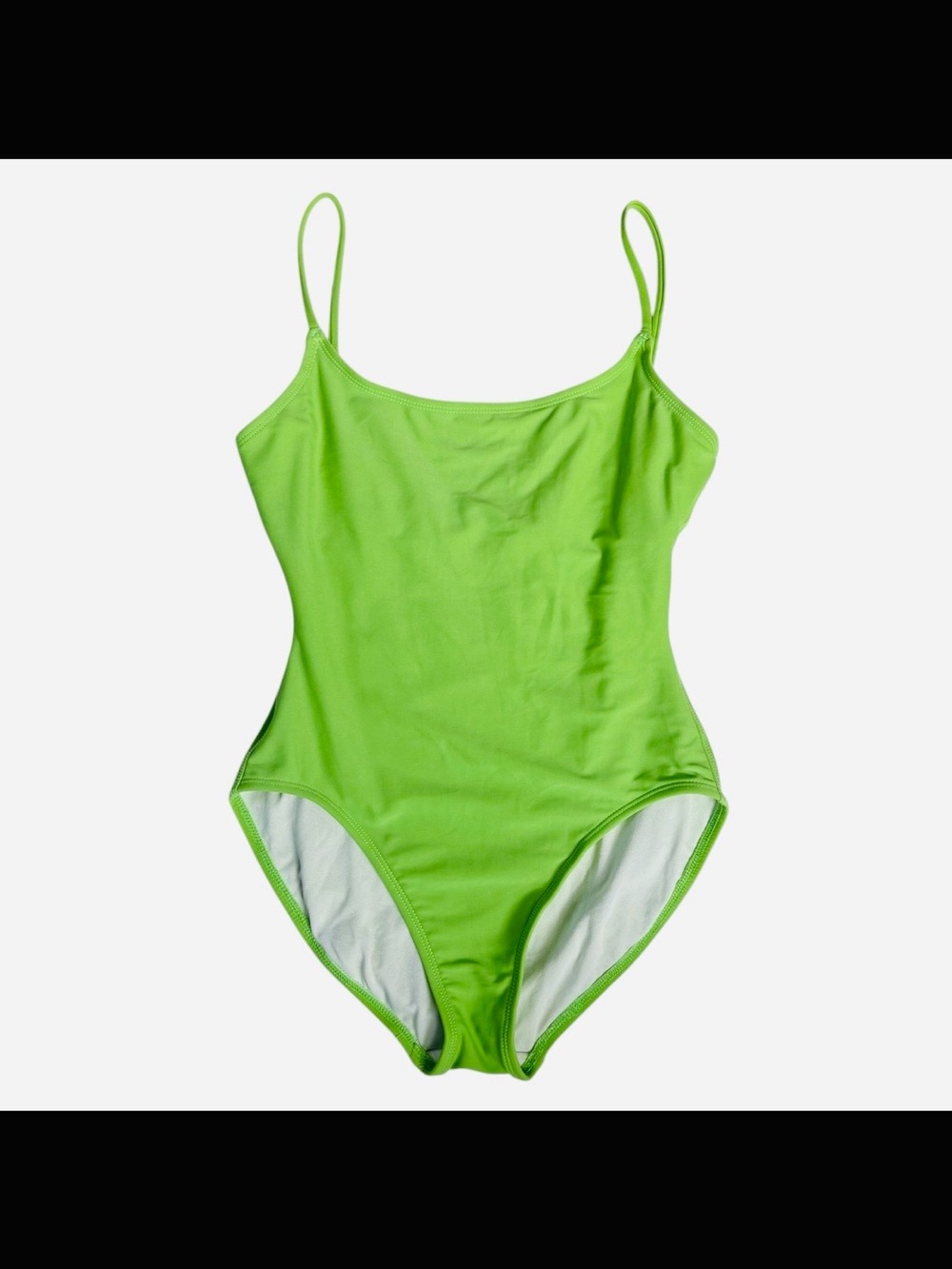 Anne Cole Collection One Piece Swimsuit Sz 12 Lime USA Classic Sexy Y2K VTG